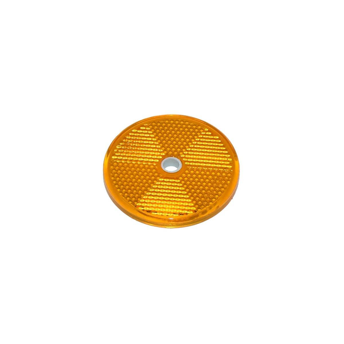 10x Aspöck Reflektor orange / gelb rund 60mm mit Schraubloch