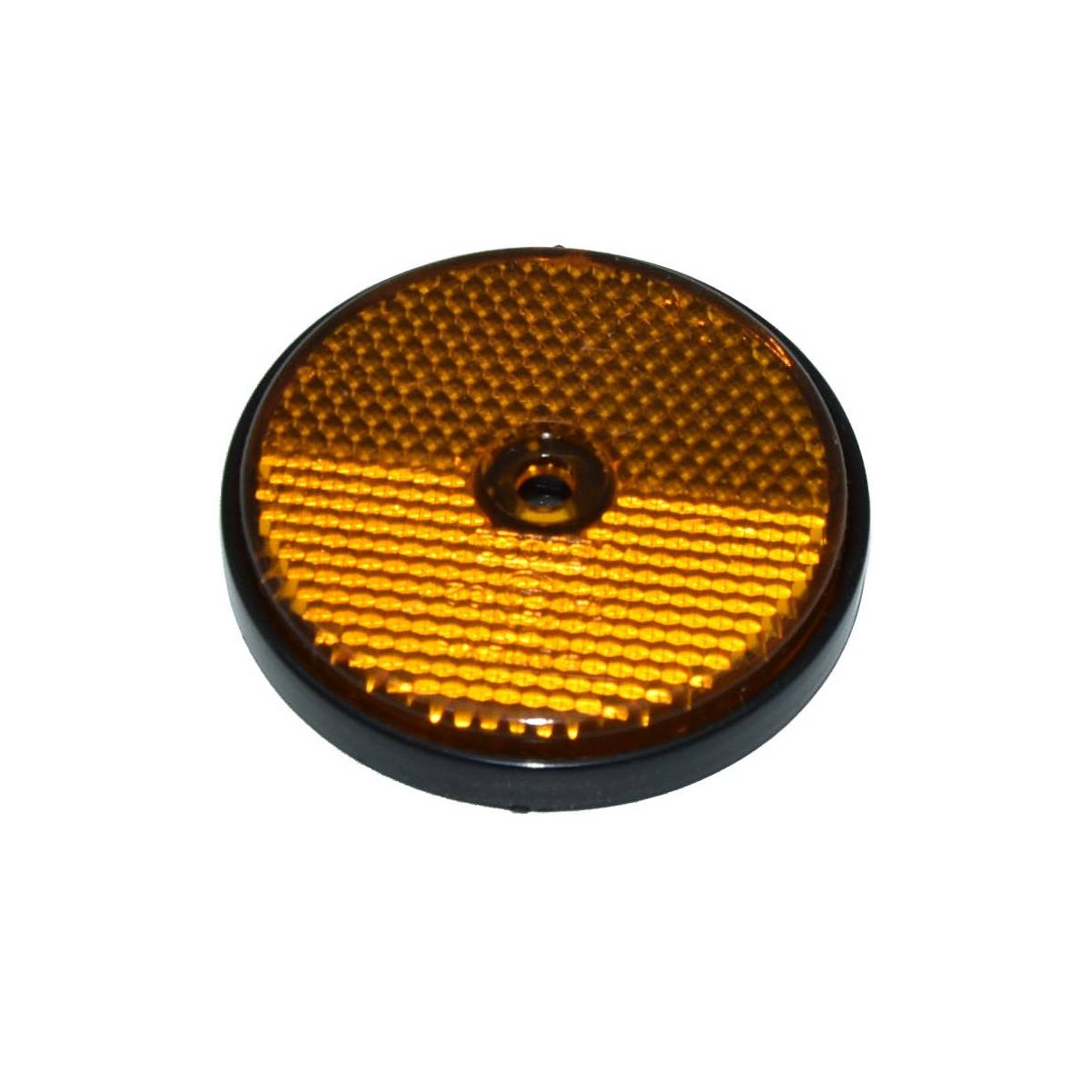 10x Reflektor orange / gelb rund 60mm mit Schraubloch - Trailerexperts